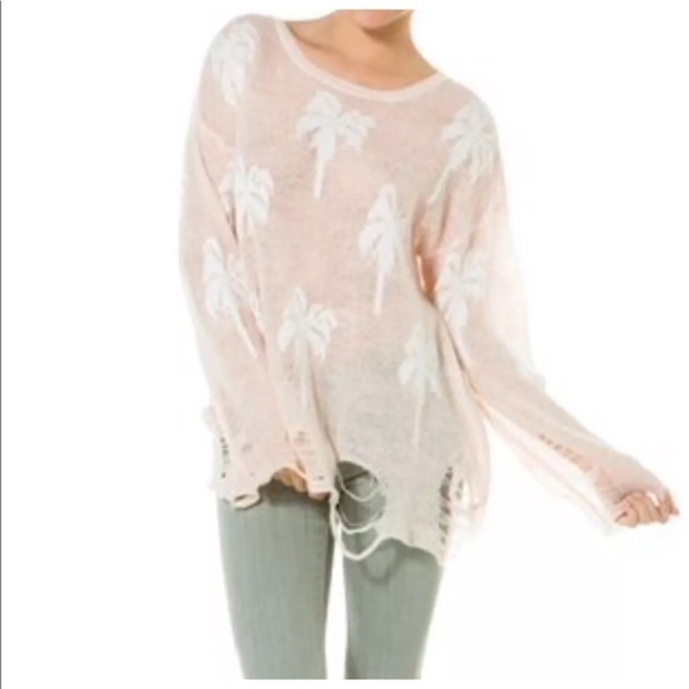 Wildfox Couture S B Lennon Sweater Small Peach